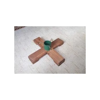 Stojánek na vánoční stromek Stojan na vánoční stromek, dřevěný kříž 45cm mořený