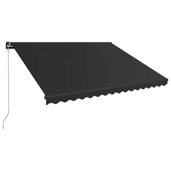 Markýza vidaXL Ručně zatahovací markýza s LED světlem 400 x 300 cm antracitová