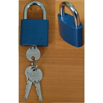 Visací zámek OVÁL 45 modrý visací zámek 2545 3kl. (Visací zámky na fab klíč)