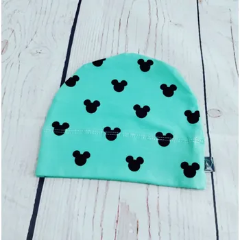 Kojenecká čepice Yháček Rostoucí čepička Yháček, myšák hlavy na mentolové Velikost:: S