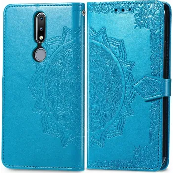 Náhradní kryt pro mobilní telefon VSECHNONAMOBIL 26505 ART Peňaženkový kryt Nokia 2.4 ORNAMENT modrý