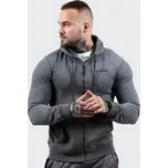 GymBeam Mikina Zipper Hoodie Grey Black - šedá - M