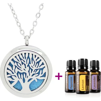 doTerra Trio esenciálních olejů + Aroma náhrdelník Vincenza stříbrný