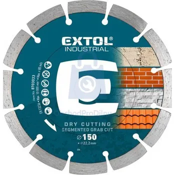 Řezný kotouč EXTOL INDUSTRIAL kotouč diamantový řezný - segmentový GRAB CUT - suché řezání 230x22,2mm