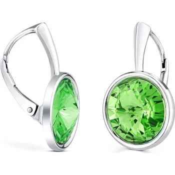 Náušnice Stříbrné náušnice se Swarovski® Crystals zeleným rivoli 12mm VSW009E