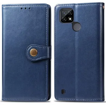 Pouzdro na tablet VSECHNONAMOBIL 33166 LEATHER BUCKLE Peňaženkový obal Realme C21 modrý