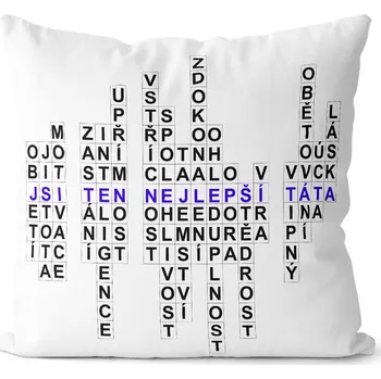 Dekorativní polštářek Polštářek Křížovka-táta (Velikost: 40 x 40 cm)