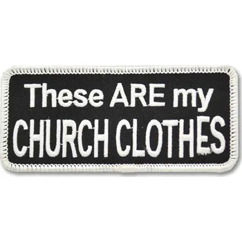 Nášivka Moto nášivka Church clothes 5 cm x 10 cm