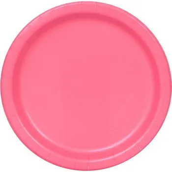Party nádobí Unique Talířky papírové, růžové 23 cm, 8 ks