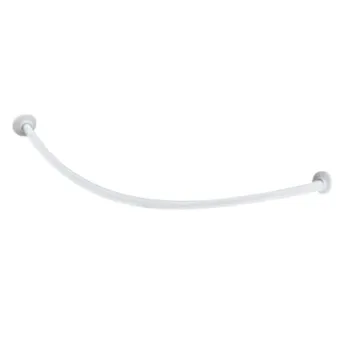 Tyč na sprchový závěs Hliníková čtvrtkruhová tyč sprchového závěsu 90 x 90 x 3 cm bílá