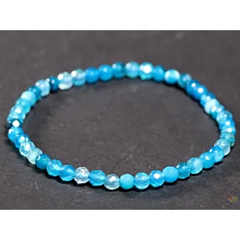 Náramek Magieprirody.cz Náramek Achát modrý 4 mm fazetovaný kuličky #259 z přírodních kamenů