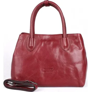 Kabelka Středně velká luxusní dámská tmavěčervená kabelka do ruky Marta Ponti no. 6093
