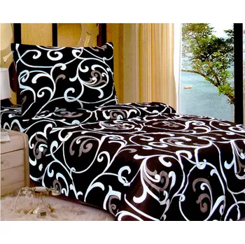 Povlečení LIDA POVLEČENÍ NA 2 POSTELE ČERNÝ ORNAMENT 2 x 140 x 200 2 x 70 x 90