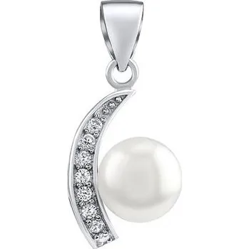Přívěsek Stříbrný přívěsek ADELINA s bílou perlou FNJP0608-PR