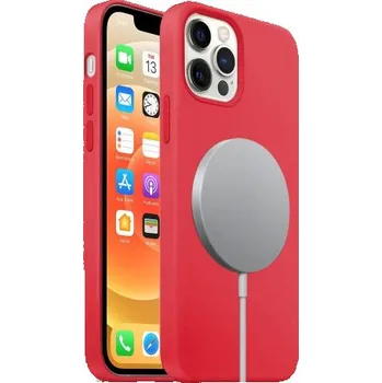 Pouzdro na mobilní telefon VSECHNONAMOBIL 30034 RUBBER MagSafe Kryt Apple iPhone 12 Pro Max červený
