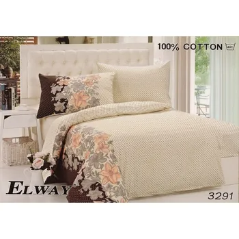 Povlečení Bavlněné saténové povlečení ElWay rozměr 140×200 vzor 3291 Dewa