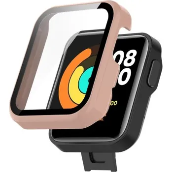 Příslušenství k chytrým hodinkám VSECHNONAMOBIL 39758 Plastový kryt s ochranným sklem pro Xiaomi Mi Watch Lite růžový
