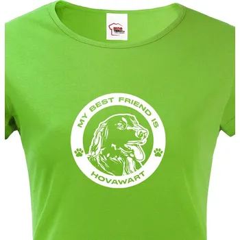 Dámské tričko Dámské tričko Hovawart kulatý motiv, Barva Zelená, Velikost 2XL, Canvas Dámské tričko s krátkým rukávem 1291