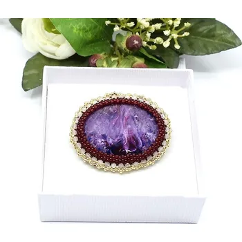 Brož Mijabijoux Brož s ručně malovaným kabošonem ll MB00223