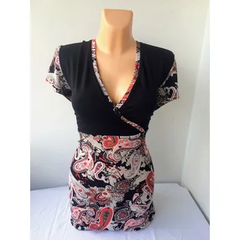 Dámské šaty Kombinovaná halenka DEMA, Barva Černá, Velikost XXXL56, Materiál 96% Viskoza 4% Lycra