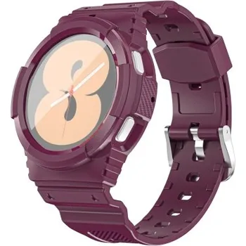 Ostatní příslušenství k chytrým hodinkám VSECHNONAMOBIL 38251 GLACIER Ochranné pouzdro s řemínkem Samsung Galaxy Watch 4 44mm bordó