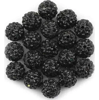 Dětské navlékací korálky Pro Háčkování Shamballa korálek 12 mm černý