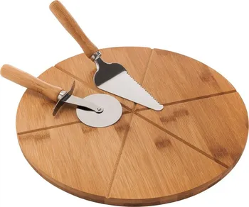 Kuchyňské prkénko Tadar Salame dřevěná deska na pizzu s lopatkou a nožem 33 cm