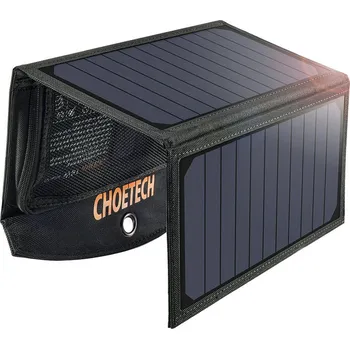 Univerzální solární nabíječka Choetech Foldable Solar Charger 19 W 2,4 A černá