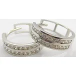 Klenoty Budín Dámské zlaté náušnice - kruhy poseté zirkony dvě řady 585/2,21gr HK2117 (Klenoty Budín Dámské zlaté náušnice - kruhy poseté zirkony dvě řady 585/2,21gr HK2117)