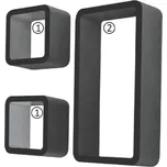 Černé police TRIX FY 7493, 3 ks, MDF, kompaktní rozměry, moderní design