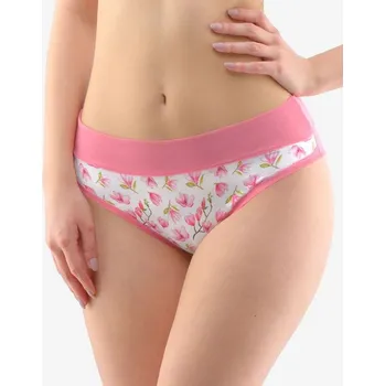 Dámské oblečení Dámské kalhotky Gina 14148P růžová/bílá S/M