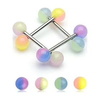 Piercing Piercing do jazyka - svítící ve tmě (žlutá/fialová)