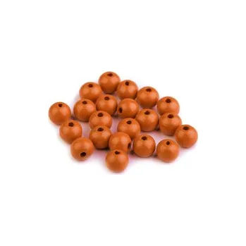 Dětské navlékací korálky Dřevěné korálky Ø 10 mm - oranžová dýňová