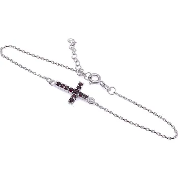 Řetízek Český Granát Jan Kos jewellery stříbrný náramek kříž 32107051