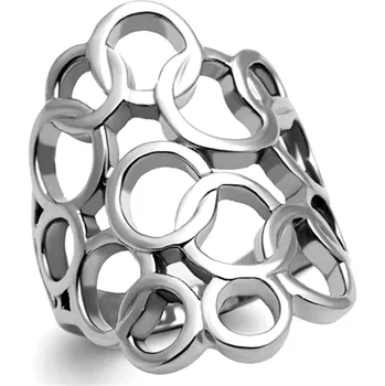 Prsten Šperky4U Ocelový prsten dekorovný kroužky - velikost 52 - AL-0088-52