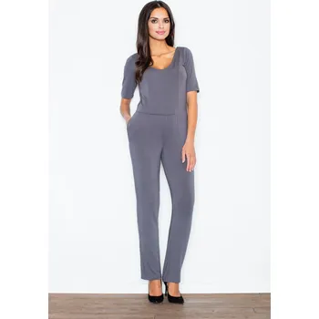 Dámský overall Šedý overal odhalující záda M262 Velikost: S