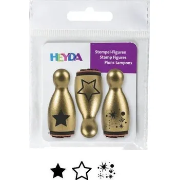 Dětské razítko HEYDA Dřevěná razítka kuželky - hvězdy