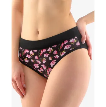 Dámské oblečení Dámské kalhotky Gina 10267P černá/růžová L/XL