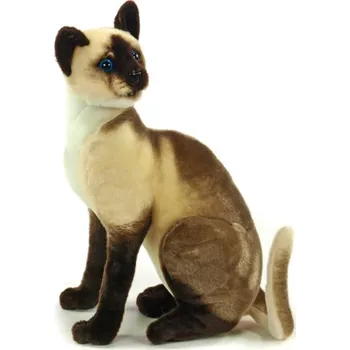 plyšák Realistická plyšová sedící kočka 45 cm
