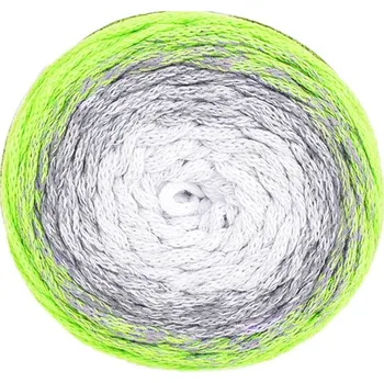 Příze YarnArt Příze Macrame Cotton Spectrum 1326 - bílá, šedá, žlutozelená
