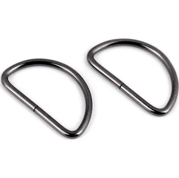 Kabelka Polokroužek černý nikl 38mm (D-kroužek černý nikl)