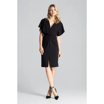 Dámské oblečení Šaty s hlubokým výstřihem M687 Black Velikost: L