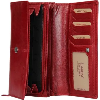 Peněženka Dámská kožená peněženka Lagen Heda - červená