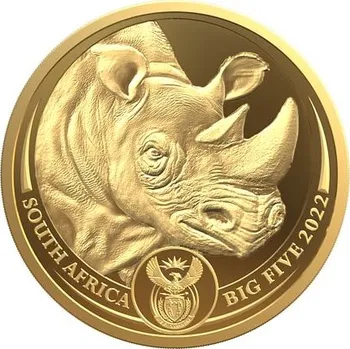 Exkluzivní zlatá mince Big Five II - Rhino (Nosorožec) 1 Oz 2022 PROOF (3.)
