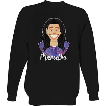 Pánská mikina Mikina bez kapuce Unisex s potiskem Unisex černá mikina Marcelka pánské