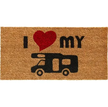 Rohožka FLOMAT Kokosová vstupní rohož FLOMA Ruco I Love My Caravan - délka 25 cm, šířka 50 cm, výška 1,5 cm