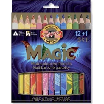 Pastelka Multibarevné pastelky Magic 3408, sada různých barev 12+1, trojhranné, KOH-I-NOOR