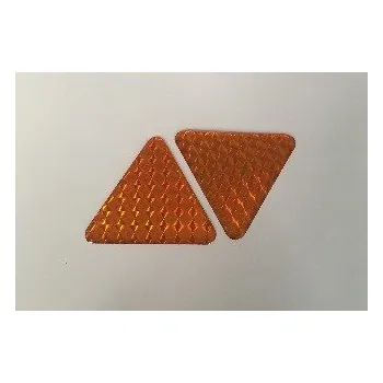 Samolepka 3D odrazka TROJÚHELNÍK 5x5x3,5cm - oranžový 2ks