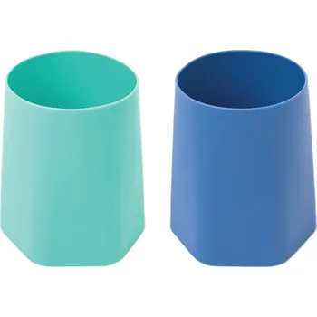 Tiny Twinkle Silikonový trénovací pohárek, 2 ks - Indigo / Mint