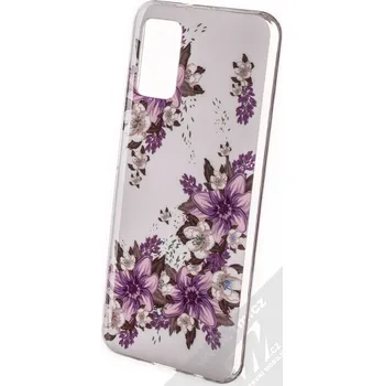 Pouzdro na mobilní telefon 1Mcz Trendy Fialové lilie za světla Skinny TPU ochranný kryt pro Samsung Galaxy A03s bílá fialová (white purple)